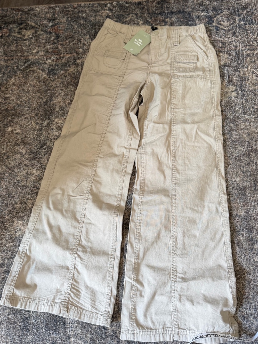 Divided Wide Leg Utility Pants in Light Khaki